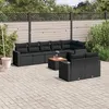 Image de vidaXL Salon de Jardin avec Coussins 9 pcs, Canapés de Patio, Ensemble de Meubles, Mobilier de Terrasse Extérieur, Noir 3224207