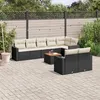 Image de vidaXL Salon de Jardin avec Coussins 9 pcs, Canapés de Patio, Ensemble de Meubles, Mobilier de Terrasse Extérieur, Noir 3224208
