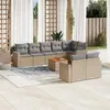 Image de Salon de jardin modulable vidaxl resine tressee 9 pieces beige 62 x 65.5 x 69 cm 8 personnes