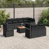 Image de Salon de jardin modulable Vidaxl resine tressee noir 9 pieces 65.5 x 62 x 37 8 personnes