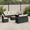 Image de vidaXL Salon de Jardin avec Coussins 9 pcs, Canapés de Patio, Ensemble de Meubles, Mobilier de Terrasse Extérieur, Noir 3224215