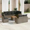 Image de Salon de jardin modulable vidaxl gris 9 pieces 8 personnes 62 x 65.5 x 69 cm resine tressee