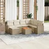 Image de vidaXL Salon de jardin avec coussins 8 pcs beige résine tressée 3224238