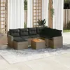 Image de vidaXL Salon de jardin 8 pcs avec coussins gris résine tressée 3224240
