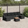 Image de vidaXL Salon de jardin 8 pcs avec coussins noir résine tressée 3224249