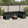 Image de Salon de jardin modulable vidaxl noir 9 pieces 8 personnes 62 x 62 x 69 cm resine tressee
