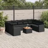 Image de vidaXL Salon de jardin 10 pcs avec coussins noir résine tressée 3224263