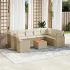 Image de vidaXL Salon de jardin avec coussins 10 pcs beige résine tressée 3224266