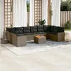 Image de Salon de jardin modulable vidaxl resine tressee gris 10 personnes 62 x 65.5 x 69 cm 11 pieces