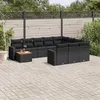 Image de vidaXL Salon de Jardin avec Coussins 11 pcs, Canapés de Patio, Ensemble de Meubles, Mobilier de Terrasse Extérieur, Noir 3224305