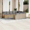 Image de vidaXL Salon de Jardin avec Coussins 11 pcs, Canapés de Patio, Ensemble de Meubles, Mobilier de Terrasse Extérieur, Beige 3224309