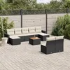 Image de vidaXL Salon de jardin 10 pcs avec coussins noir résine tressée 3224320