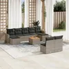 Image de Salon de jardin modulable vidaxl resine tressee 9 personnes gris 62 x 65.5 x 69 cm 10 pieces