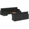 Image de Salon de jardin vidaXL 11 pièces avec coussins noir résine tressée