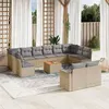 Image de vidaXL Salon de jardin avec coussins 13 pcs beige résine tressée 3224358
