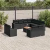 Image de Salon de jardin modulable vidaxl 11 personnes noir 12 pieces 62 x 62 x 69 cm resine tressee