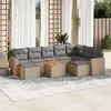 Image de Salon de jardin modulable vidaxl beige 10 pieces resine tressee 62 x 62 x 69 cm 9 personnes