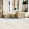 Image de Salon de jardin modulable vidaxl resine tressee 10 personnes beige 62 x 62 x 69 cm 11 pieces