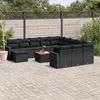 Image de Salon de jardin modulable vidaxl 13 pieces noir resine tressee 62 x 62 x 69 cm 12 personnes