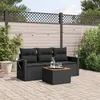 Image de Salon de jardin modulable vidaxl 3 personnes noir resine tressee 62 x 55 x 69 cm 4 pieces