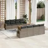 Image de Salon de jardin modulable vidaxl 9 pieces resine tressee 8 personnes 62 x 55 x 69 cm gris
