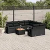 Image de Salon de jardin modulable Vidaxl noir 8 personnes resine tressee 62 x 62 x 69 cm 9 pieces