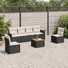 Image de vidaXL Salon de Jardin avec Coussins 7 pcs, Canapés de Terrasse, Ensemble de Meubles de Patio, Mobilier d'Extérieur, Noir 3224509