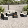 Image de vidaXL Salon de Jardin avec Coussins 8 pcs, Canapés de Terrasse, Ensemble de Meubles de Patio, Mobilier d'Extérieur, Noir 3224516