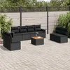 Image de vidaXL Salon de Jardin avec Coussins 9 pcs, Canapés de Terrasse, Ensemble de Meubles de Patio, Mobilier d'Extérieur, Noir 3224522