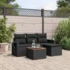 Image de vidaXL Salon de Jardin avec Coussins 5 pcs, Canapés de Terrasse, Ensemble de Meubles de Patio, Mobilier d'Extérieur, Noir 3224529