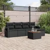 Image de vidaXL Salon de Jardin avec Coussins 6 pcs, Canapés de Terrasse, Ensemble de Meubles de Patio, Mobilier d'Extérieur, Noir 3224536