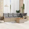 Image de Salon de jardin modulable vidaxl 5 personnes beige 6 pieces 62 x 62 x 69 cm resine tressee