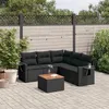 Image de vidaXL Salon de Jardin avec Coussins 6 pcs, Canapés de Terrasse, Ensemble de Meubles de Patio, Mobilier d'Extérieur, Noir 3224557
