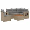 Image de Salon de jardin vidaXL 6 pièces avec coussins beige résine tressée
