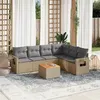 Image de vidaXL Salon de Jardin avec Coussins 7 pcs, Canapés de Terrasse, Ensemble de Meubles de Patio, Mobilier d'Extérieur, Beige 3224582