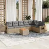 Image de Salon de jardin modulable vidaxl resine tressee beige 8 pieces 62 x 62 x 69 cm 7 personnes
