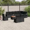 Image de Salon de jardin modulable Vidaxl resine tressee noir 11 pieces x 62 x 69 10 personnes