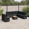 Image de Salon de jardin modulable Vidaxl 10 pieces resine tressee 9 personnes 62 x 62 x 69 cm noir