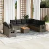 Image de vidaXL Salon de Jardin avec Coussins 10 pcs, Canapés de Terrasse, Ensemble de Meubles de Patio, Mobilier d'Extérieur, Gris 3224632