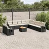 Image de Salon de jardin modulable vidaxl noir resine tressee 1 personnes 62 x 62 x 69 cm 12 pieces