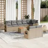 Image de Salon de jardin modulable vidaxl 9 pieces beige resine tressee 62 x 62 x 69 cm 8 personnes