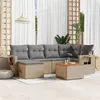 Image de Salon de jardin modulable Vidaxl 7 pieces beige 6 personnes 62 x 62 x 69 cm resine tressee