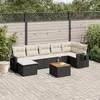 Image de vidaXL Salon de Jardin avec Coussins 8 pcs, Canapés de Terrasse, Ensemble de Meubles de Patio, Mobilier d'Extérieur, Noir 3224670
