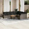 Image de vidaXL Salon de Jardin avec Coussins 10 pcs, Canapés de Terrasse, Ensemble de Meubles de Patio, Mobilier d'Extérieur, Gris 3224723