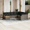Image de Salon de jardin modulable vidaxl resine tressee gris 9 personnes 62 x 62 x 69 cm 10 pieces