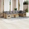 Image de vidaXL Salon de Jardin avec Coussins 11 pcs, Canapés de Terrasse, Ensemble de Meubles de Patio, Mobilier d'Extérieur, Beige 3224736