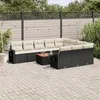 Image de vidaXL Salon de Jardin avec Coussins 11 pcs, Canapés de Terrasse, Ensemble de Meubles de Patio, Mobilier d'Extérieur, Noir 3224740