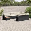 Image de vidaXL Salon de Jardin avec Coussins 11 pcs, Canapés de Terrasse, Ensemble de Meubles de Patio, Mobilier d'Extérieur, Noir 3224747