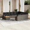 Image de vidaXL Salon de Jardin avec Coussins 11 pcs, Canapés de Terrasse, Ensemble de Meubles de Patio, Mobilier d'Extérieur, Gris 3224751