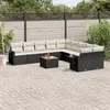 Image de Salon de jardin modulable GENERIQUE noir resine tressee 11 pieces 62 x 62 x 69 cm 10 personnes